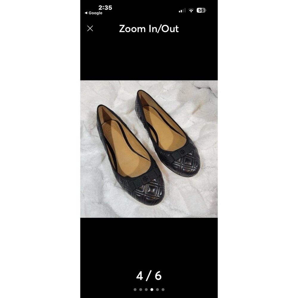 Tory Burch Marion Quilted Leather Ballet Flat, Perfect Black Size 9 $275 - Picture 5 of 12